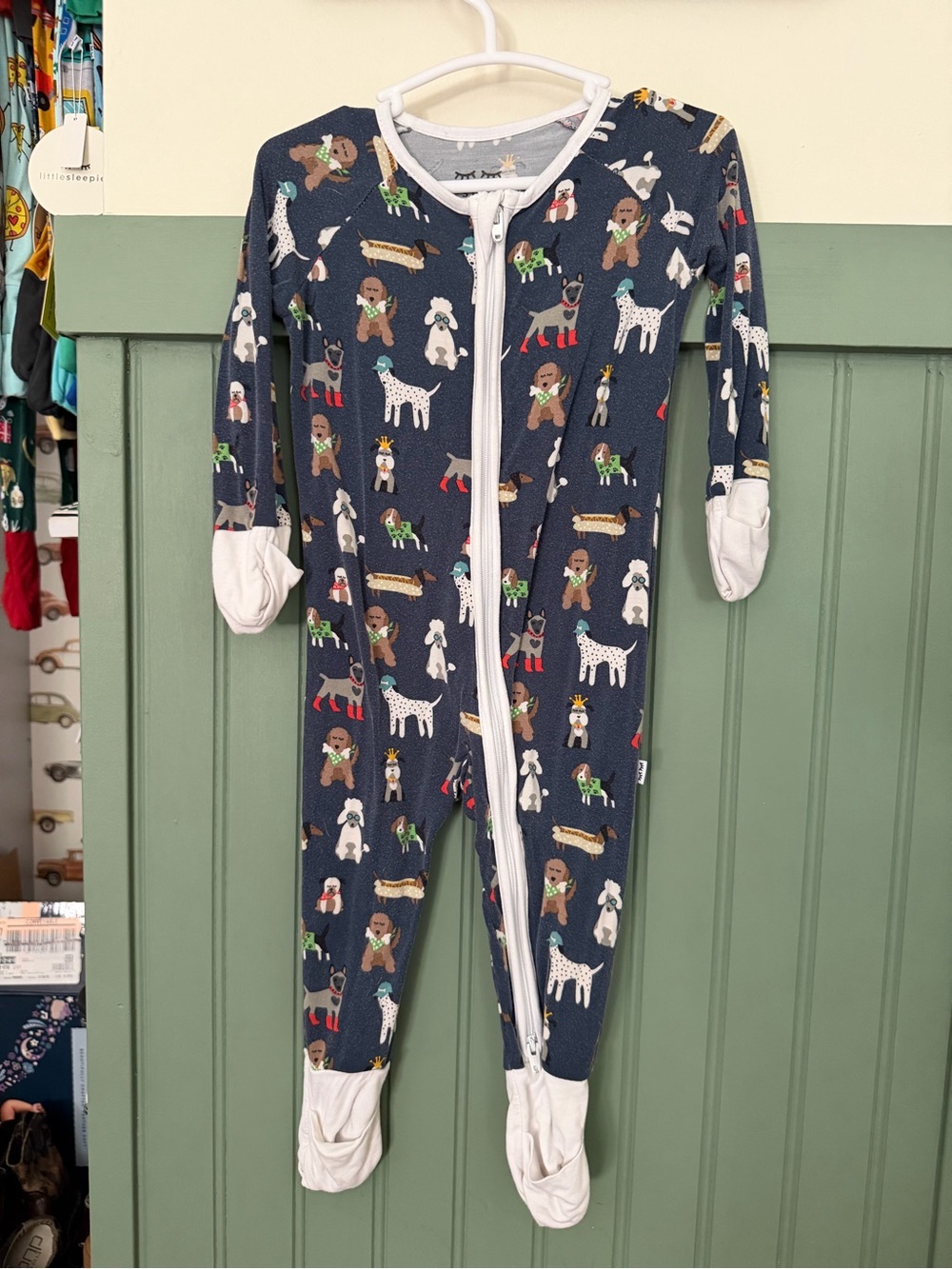 Navy Puppy Love Little Sleepies 3-6M